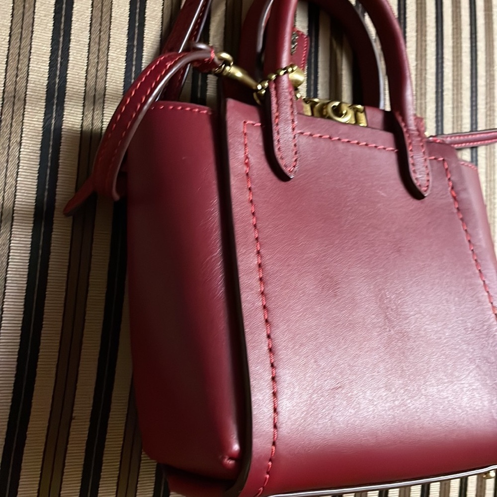 Coach 1941 Troupe mini Tote 16 Red w/ brass Crossbody Mini Bag Handbag 79401 - Picture 9 of 12